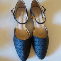 Дам.обувки-/изк.кожа-сатен/-"PENNE"-№39-цвят-черни. Закупени от Италия., снимка 1 - Дамски ежедневни обувки - 26554303