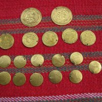 Позлатени монетки накит пендарки жълтички 18бр лот, снимка 1 - Антикварни и старинни предмети - 33020741