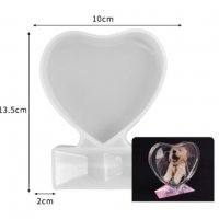 Сърце рамка на стойка за снимка силиконов молд форма за направа изработка от смола глина шоколад, снимка 2 - Форми - 33177769