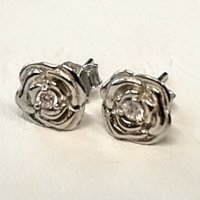 Сребърни обеци рози, “Нежен цвят”, снимка 3 - Обеци - 37870778