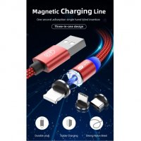 Ново! Магнитен Type C USB кабел за зареждане на телефони, 2.4А, снимка 2 - Безжични зарядни - 27741513