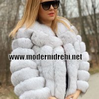 Дамско елегантно палто бяла лисица, снимка 1 - Палта, манта - 27835052