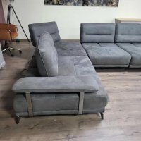 Сив ъглов диван от плат "Artemis" с подвижни облегалки, снимка 8 - Дивани и мека мебел - 43896456