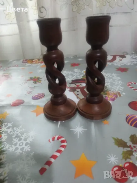 Свещници дърворезба, снимка 1