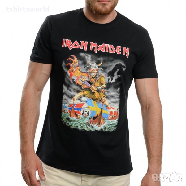 Нова мъжка тениска с дигитален печат на музикалната група IRON MAIDEN, Викинг, снимка 1