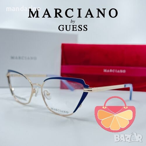 MARCIANO BY GUESS 🍊 Дамски рамки за очила CAT EYE "GOLD & BLUE" нови с кутия, снимка 1