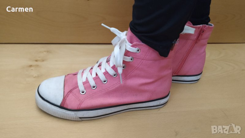 Розови високи кецове с цип - Revolution, снимка 1