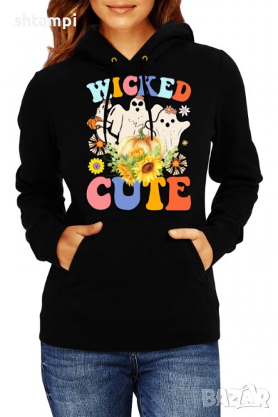 Дамски Суитчър/Суитшърт Wicked cute,Halloween,Хелоуин,Празник,Забавление,Изненада,, снимка 1