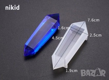 островърх кристал силиконов молд калъп форма за бижутерски сладкарски смола изделия, снимка 1