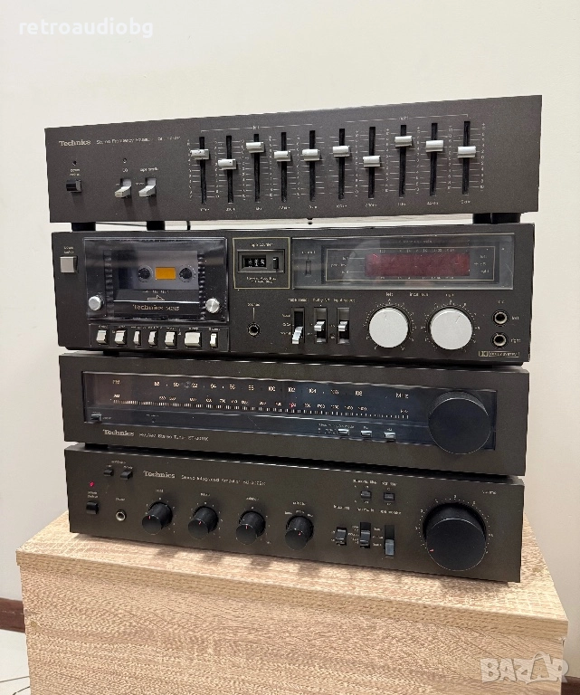 🔊Ретро аудио сет - система TECHNICS - усилвател, тунер, дек + опция еквалайзер🔊, снимка 1