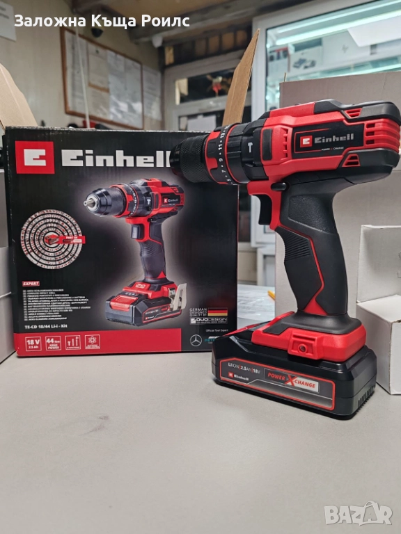 Ак. ударна бормашина EINHELL TE-CD 18/44 Li 18 V, 44.00 nm, 2.50 Ah, снимка 1