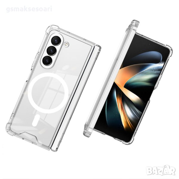 Samsung Galaxy Z Fold5 - Удароустойчив Прозрачен Кейс MAGNETIC, снимка 1