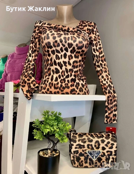 Дамска блуза с леопардов принт, снимка 1