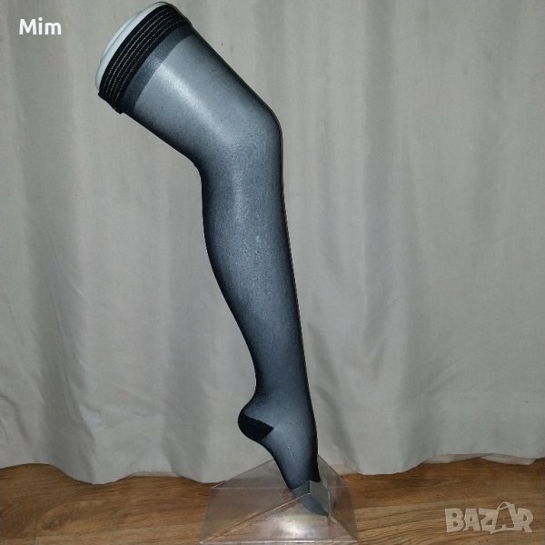  М/XL Черни чорапи с широк ластик в бедрото , снимка 1