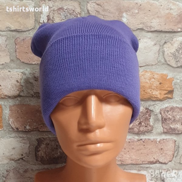 Нова зимна дамска/детска шапка с лилав цвят, снимка 1