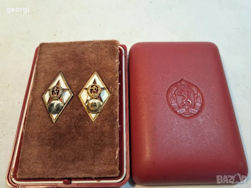 награден знак офицерски ромб ВВУЗ Васил Левски и ВА Г.С.Раковски, снимка 1