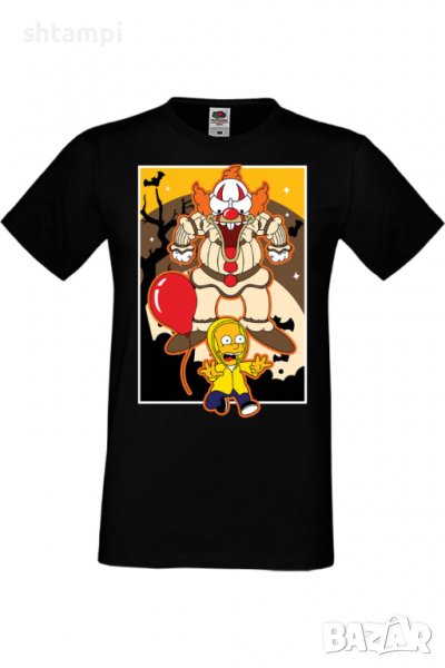 Мъжка тениска The Simpsons Krusty The Clown Pennywise 01,Halloween,Хелоуин,Празник,Забавление,Изнена, снимка 1