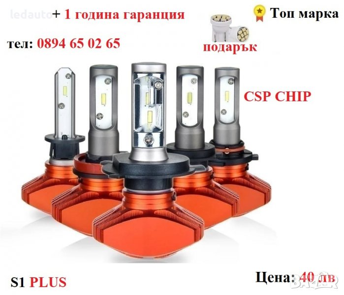 ЛЕД/LED диодни крушки за фарове БЕЗ вентилатор. CSP, снимка 1