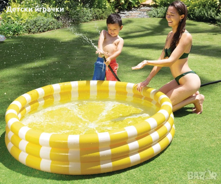 Детски надуваем басейн Intex, Zesty Lemon 147 x 33 см, 2 въздушни камери, PVC, лимон, снимка 1