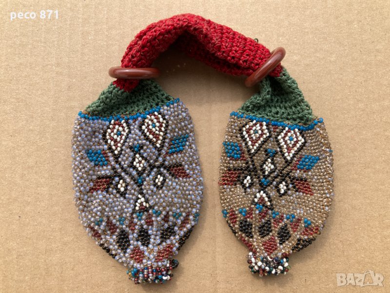 Стара кесия с мъниста пунгия, снимка 1