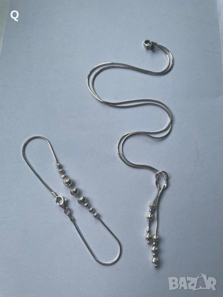 Стебърен комлект гривна и колие,проба 925 (15), снимка 1