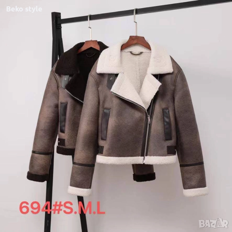 Кожено яке с каракул , снимка 1