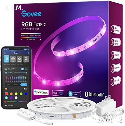 Smart led лента интелигентна лед лента Govee WiFi 5м. RGB работи с Alexa и Google Assistant Music mo, снимка 1