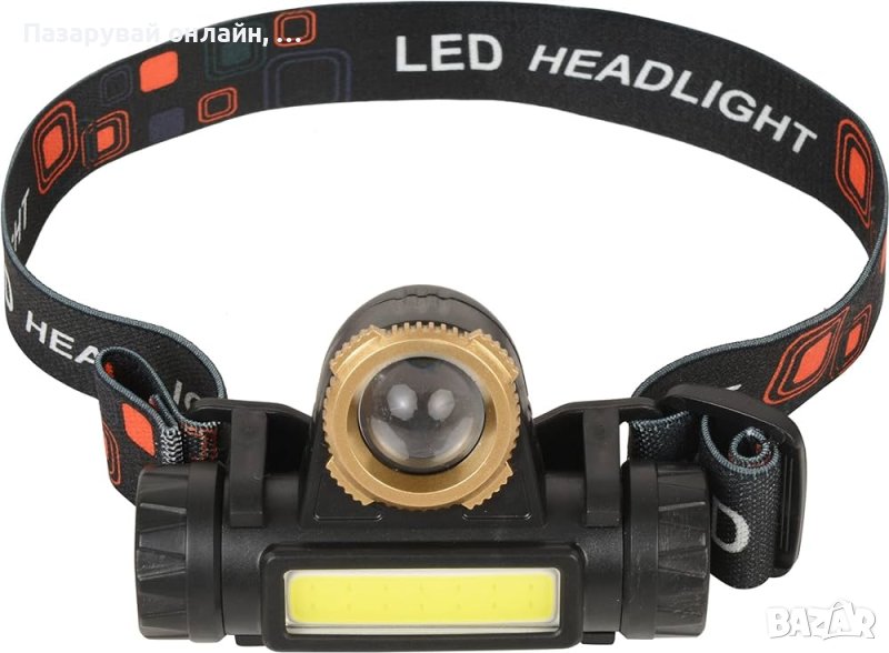 Мощна челна лампа 30W Zoom Light USB зареждане Високомощно фенерче за глава, снимка 1