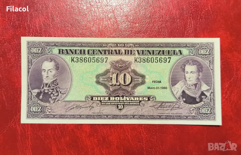 Венецуела 10 боливара 1990 UNC, снимка 1