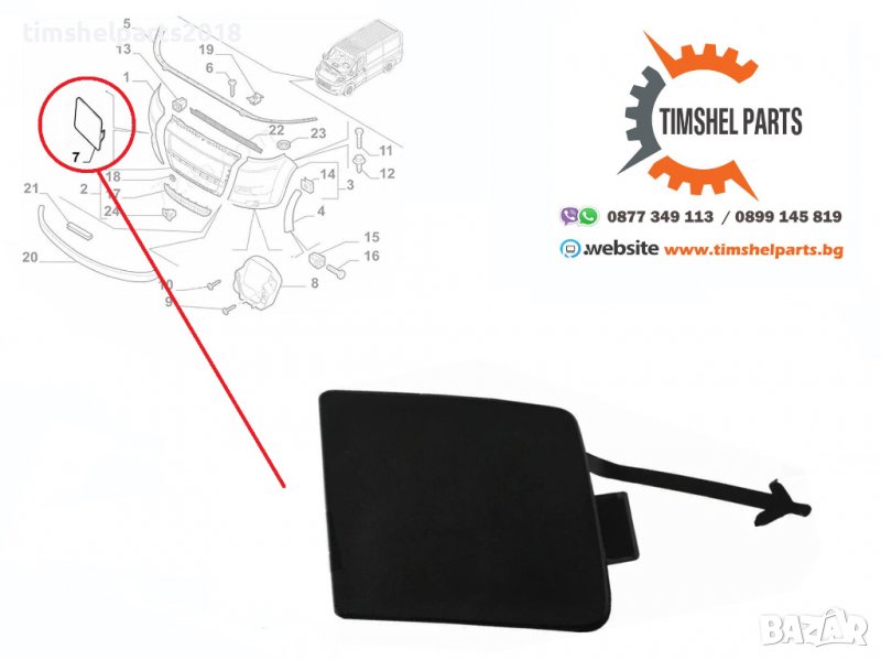 Капаче предна броня CITROEN JUMPER / PEUGEOT BOXER / FIAT DUCATO 2006-2014, снимка 1