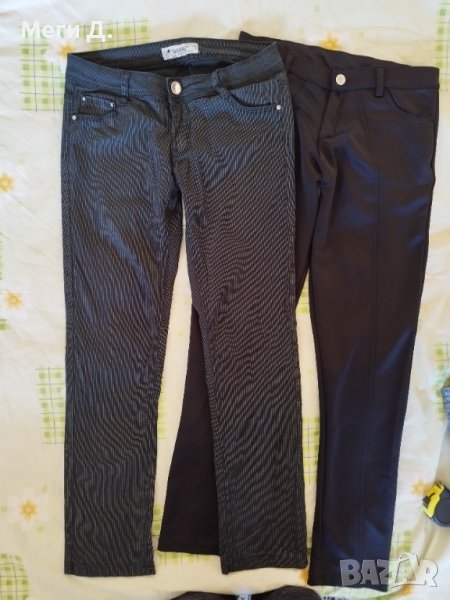 Черен панталон на райета+1 панталон подарък, размери 29-28/М, снимка 1