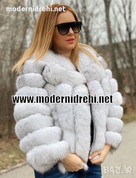 Дамско елегантно палто бяла лисица, снимка 1