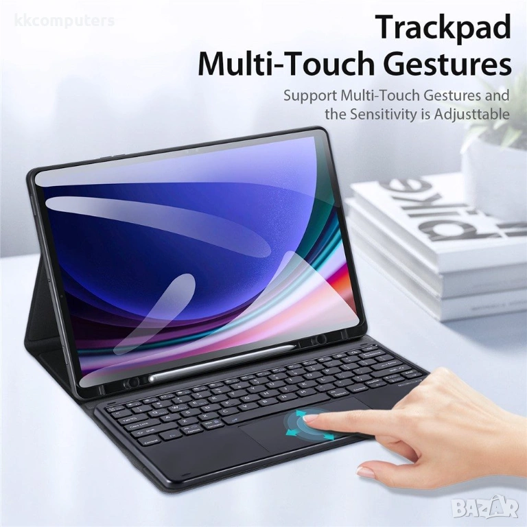 DUX DUCIS кожен калъф с Bluetooth клавиатура и тъчпад за Samsung Galaxy Tab S9+ / S9 FE+, снимка 1