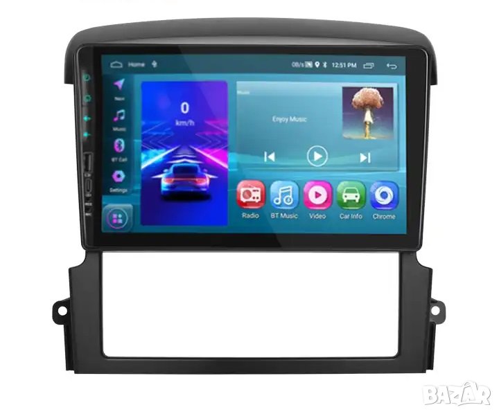 Мултимедия, за KIA SORENTO, Двоен дин, Навигация, 2 DIN, плеър, 9“ екран, Android, Андроид, Соренто, снимка 1