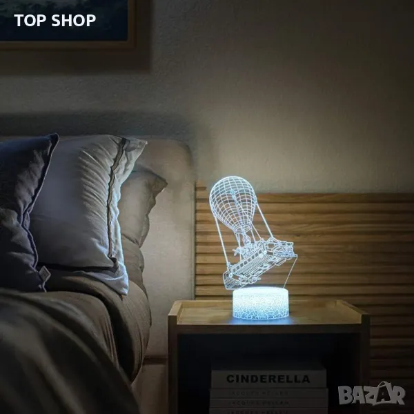 Battle Bus 3D нощна лампа с дистанционно 16 променящи се цвята USB, снимка 1