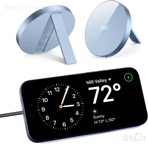 Безжично зарядно устройство ESR HaloLock със стойка, снимка 1