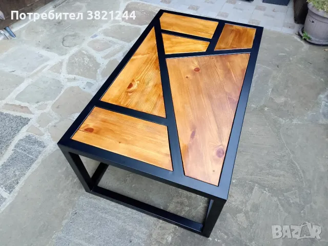 Холна маса от метал и дълво, снимка 6 - Маси - 47575673