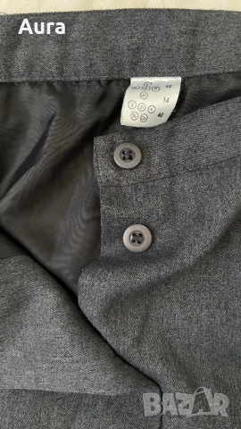 Grey button-front mini autumn skirt , снимка 3 - Поли - 51750965