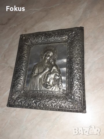 Интересна метална икона Богородица религия, снимка 6 - Антикварни и старинни предмети - 43383055