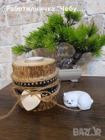 Дървени свещници, снимка 7 - Декорация за дома - 50750345