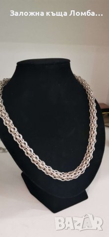 Сребърен синджир, снимка 2 - Колиета, медальони, синджири - 37939115