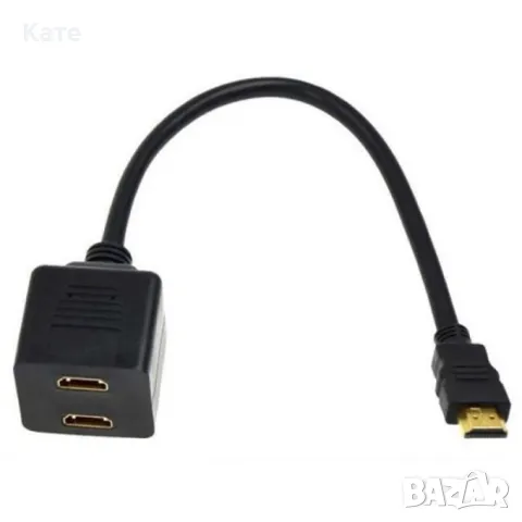 Сплитер HDMI(м) към 2xHDMI(ж), снимка 1 - Кабели и адаптери - 47789708