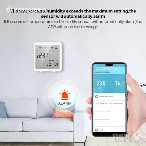 3993 Wifi стаен термометър хигрометър със сензор за температура и влажност, снимка 10 - Други стоки за дома - 43942271