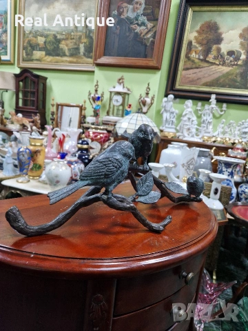 Уникална антикварна бронзова фигура статуетка композиция , снимка 4 - Статуетки - 53517541