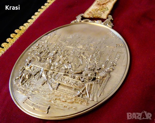 Зима релефно пано,картина от калай на WMF., снимка 5 - Пана - 27711046