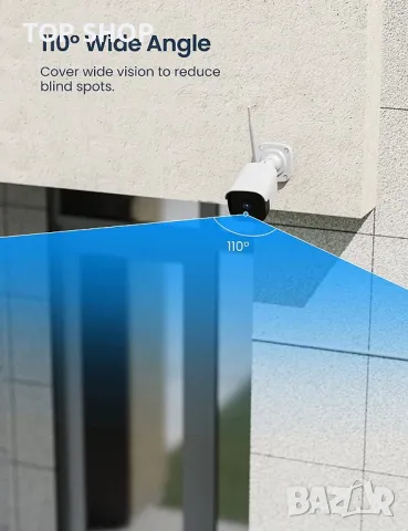 Камера за наблюдение GNCC 2.4G WiFi,T2,IP65 нощно виждане,откриване на движение и звук,съвм. Alexa, снимка 6 - Друга електроника - 49157103