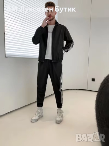 🔥 Мъжки Шушляков Анцуг – Черно, Бяло и Сиво, снимка 6 - Спортни дрехи, екипи - 52536402
