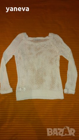 🔚🆒"Esmara"снежно бяла мрежеста блуза , снимка 7 - Блузи с дълъг ръкав и пуловери - 27048353