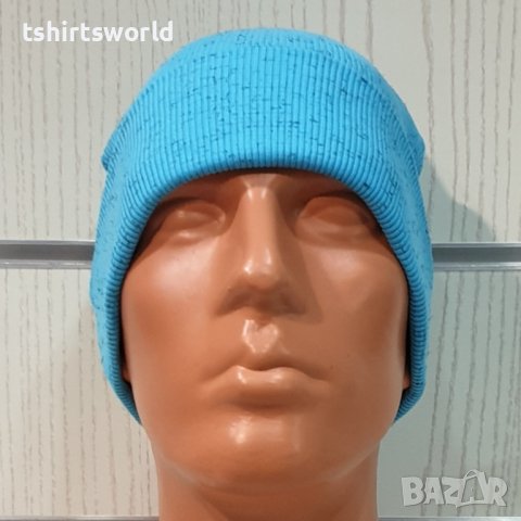 Нова мъжка зимна шапка рипс с подгъв в цвят син меланж, снимка 10 - Шапки - 39333037