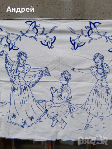 Старинен бродиран ковьор,покривка за стена #246, снимка 3 - Антикварни и старинни предмети - 44859033